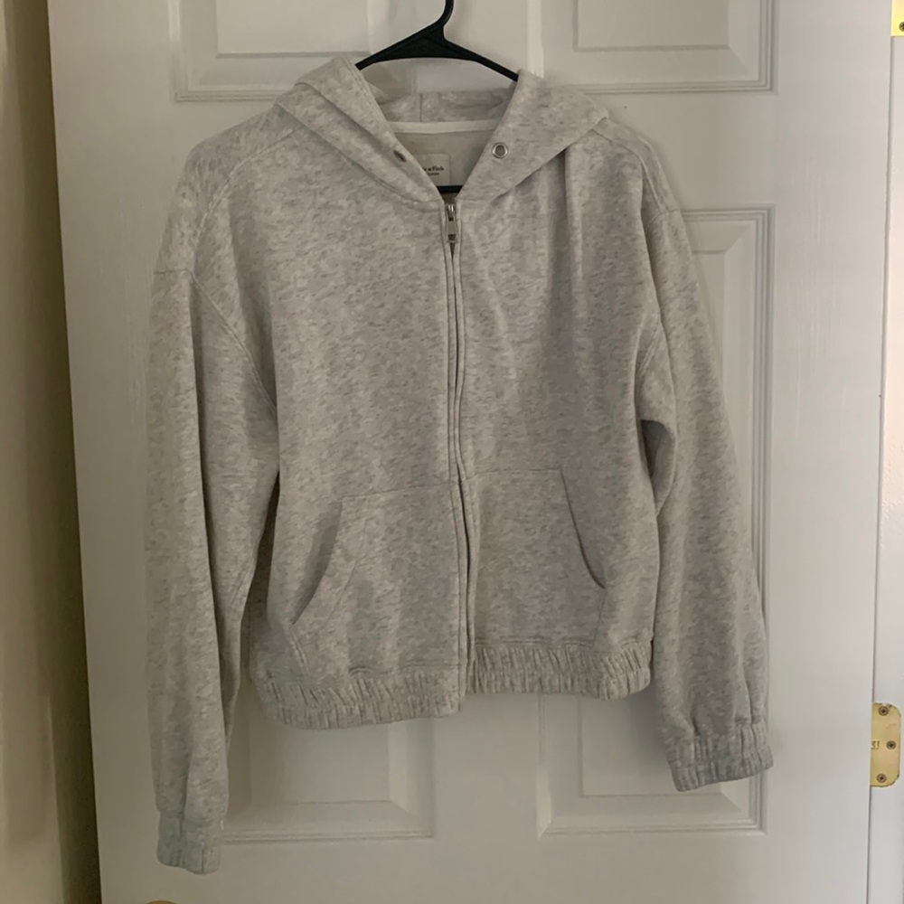 Abercrombie & Fitch grey zip up jacket, small